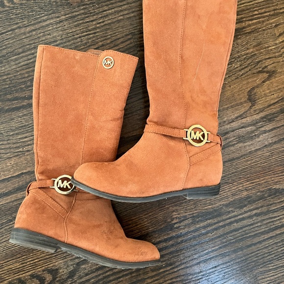 Michael Kors girls size 12 riding boot camel suede - Main Image